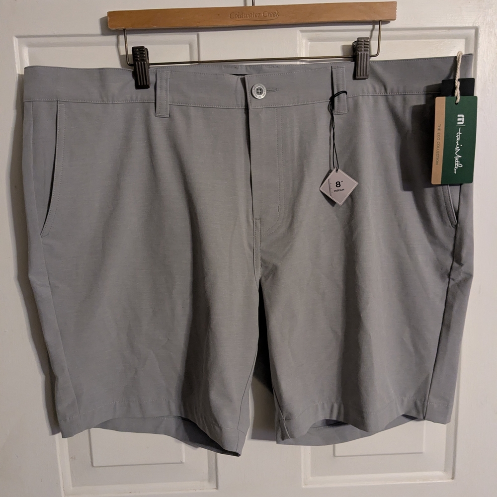 Travis Mathew Light Gray Flat Front Shorts
